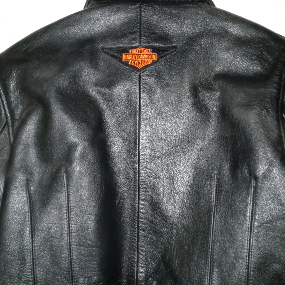Harley-Davidson Black Leather Bomber Jacket - Picture 1 of 3
